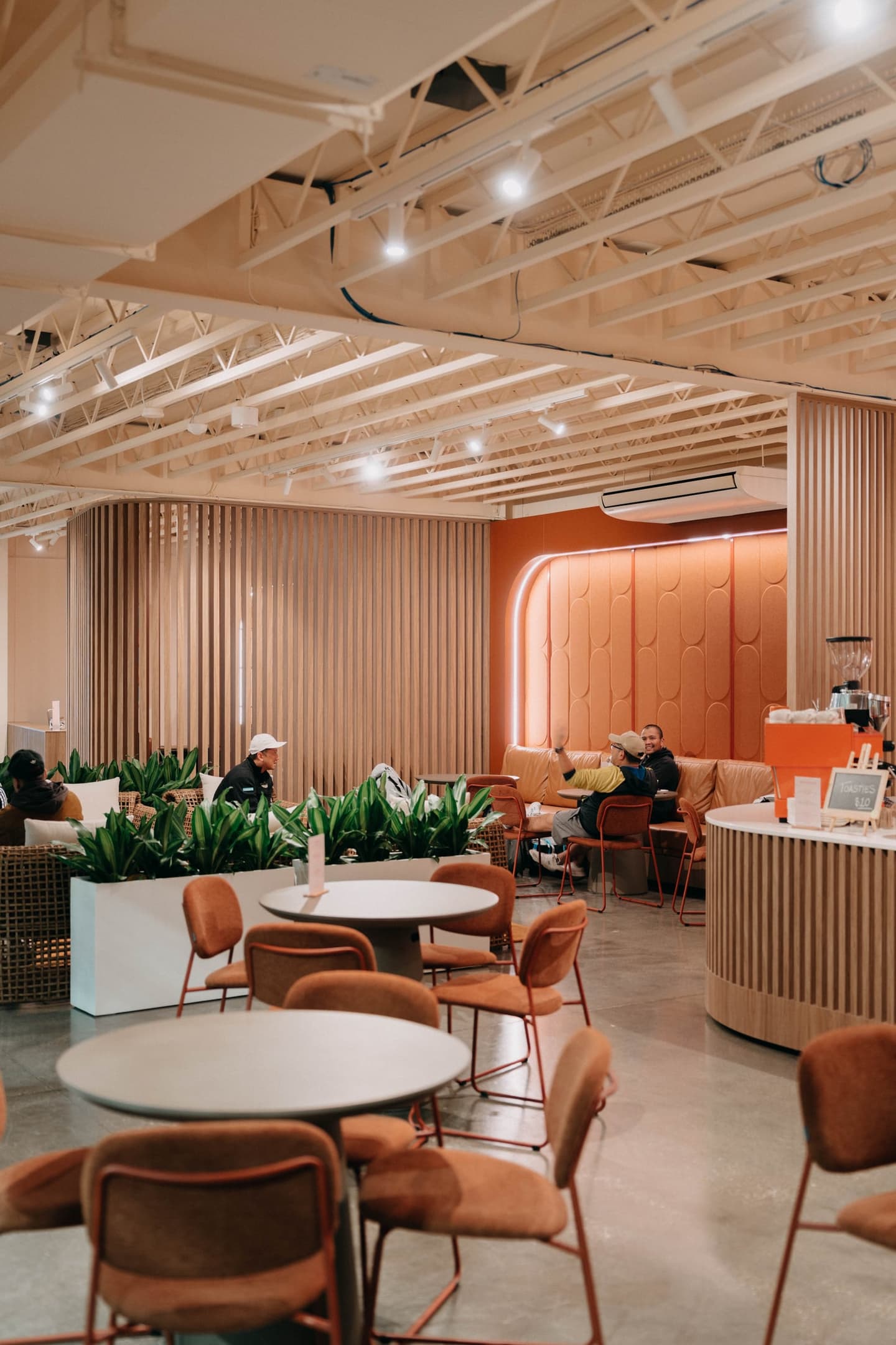 Guests relaxing in the café lounge
