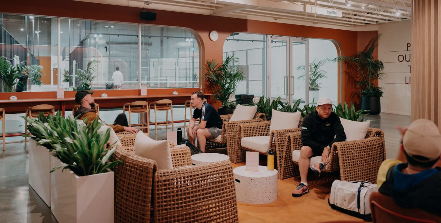 The downstairs café lounge at Recess